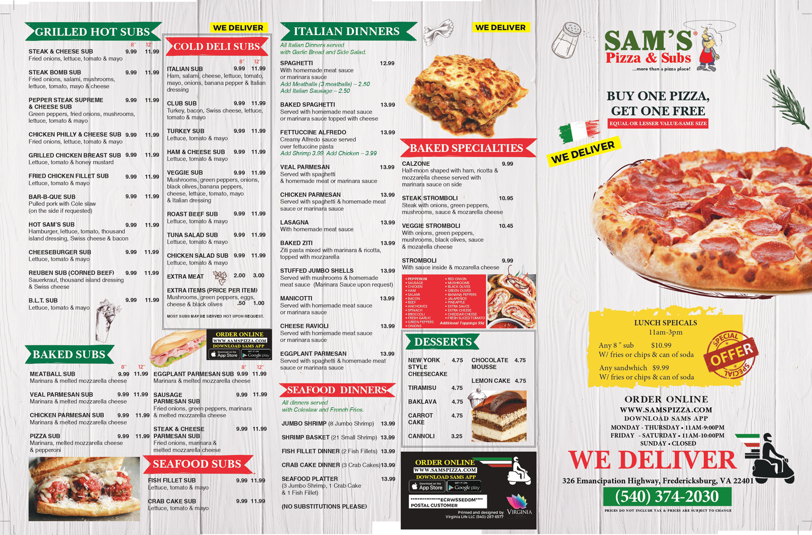 Sam's pizza shop